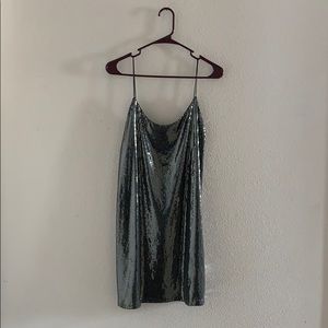 Zara Sequins Mini dress Silver Gray